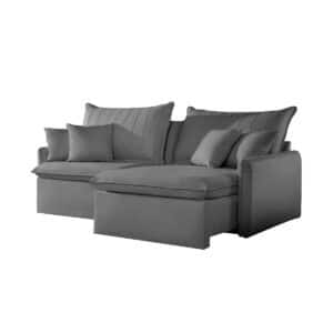 Sofá Retráril Reclinável Casal Estofado Com Almofadas - Flex