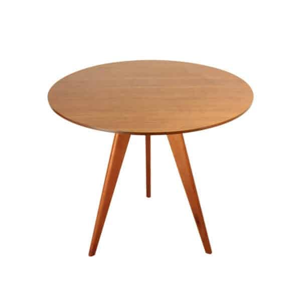 Mesa de Jantar Redonda Base Tripé em Madeira Maciça - 90 cm