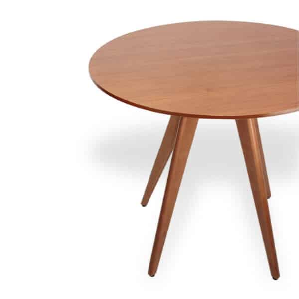 Mesa de Jantar Redonda Base Triedge em Madeira Maciça - 90 cm - Imagem 2