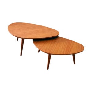 Kit 2 Mesas De Centro Sala Design Orgânico 69/77cm- Lana