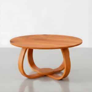 Mesas De Centro Redonda Laminada Base Madeira 60CM - Solaris